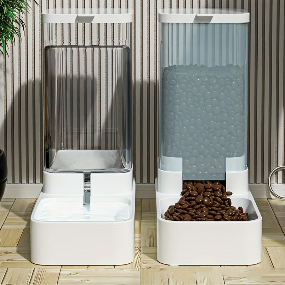 Alimentador Automático + Bebedero Para Perros y Gatos — Sin Pilas, Rellenado Fácil